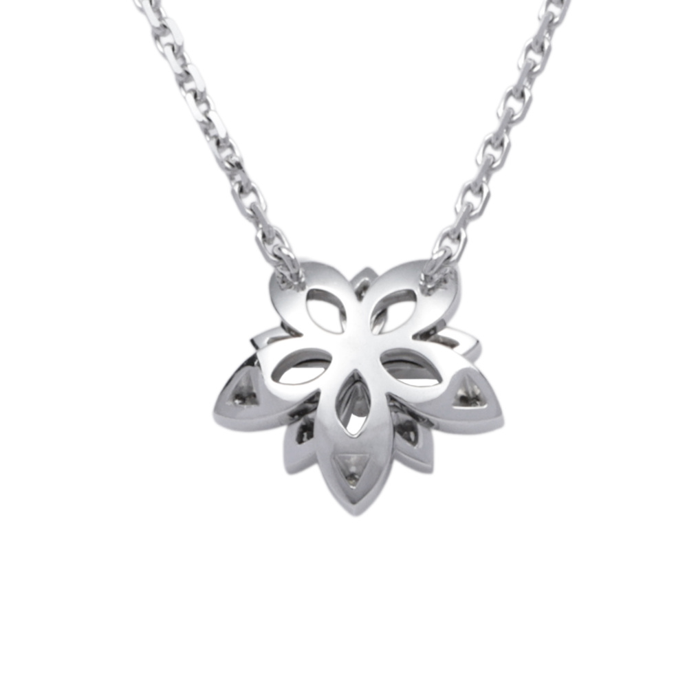 Van Cleef & Arpels Lotus Necklace 18K White Gold Diamond VCARP0ZW00