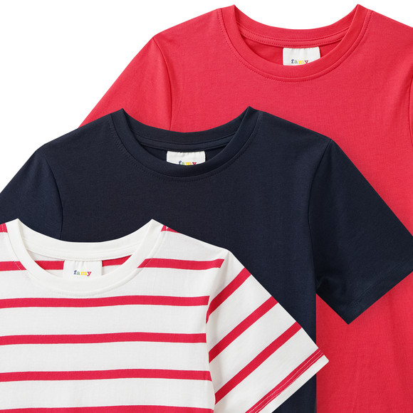 Famy 3 Jungen T-Shirts im Basic-Look