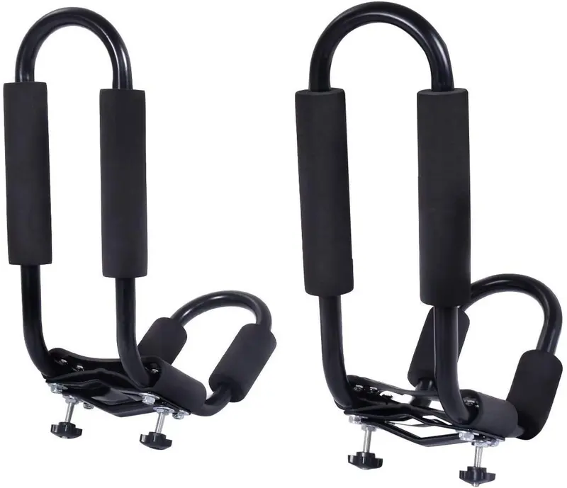 Universal J-Bar Kayak Roof Rack System – Includes 2 Pairs & 4 Heavy-Duty Tie-Down Straps