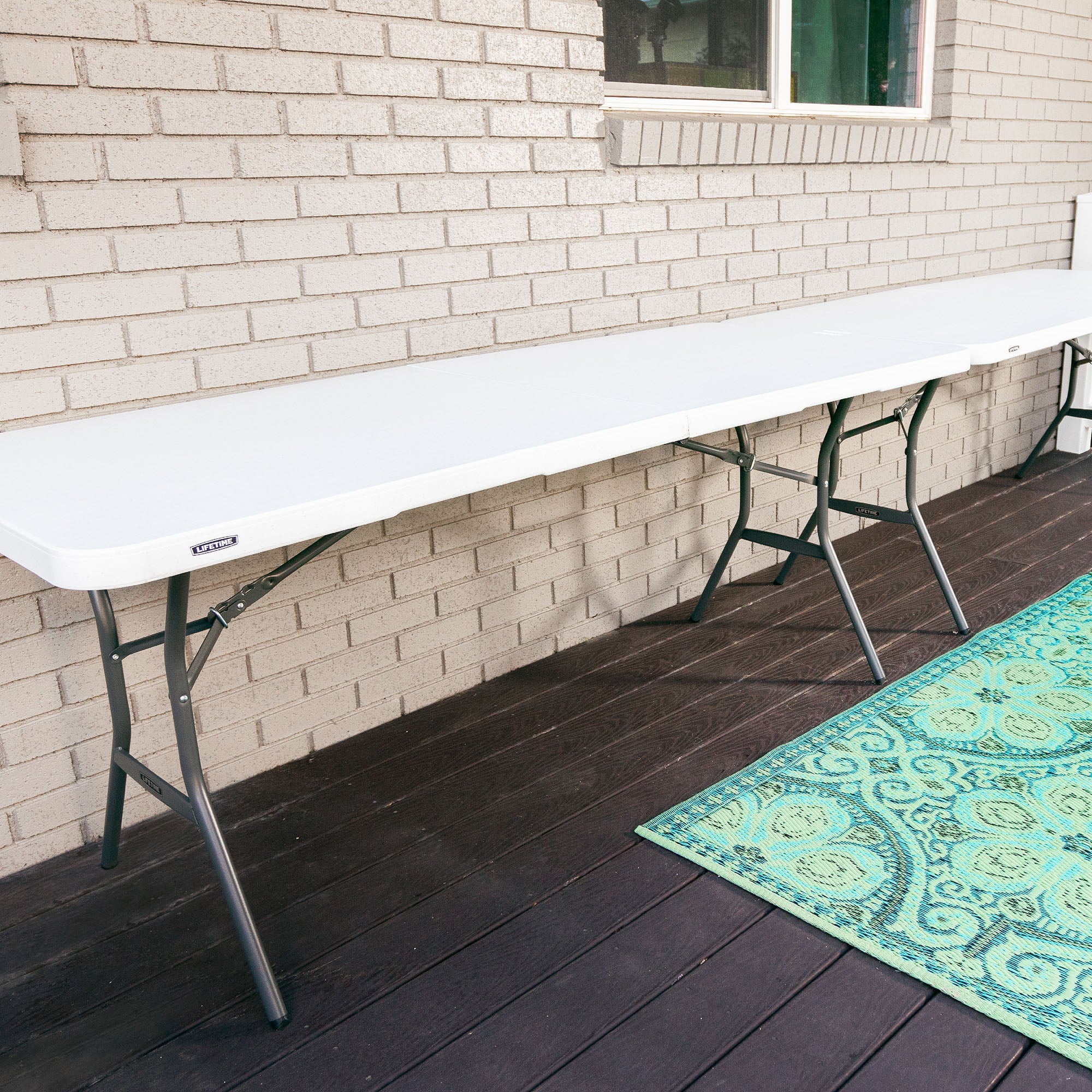 Lifetime 6 ft. Rectangle Commercial Fold-In-Half Table – White