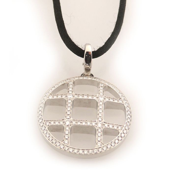 Cartier Pasha Grid Diamond Pendant Head K18WG White Gold Necklace