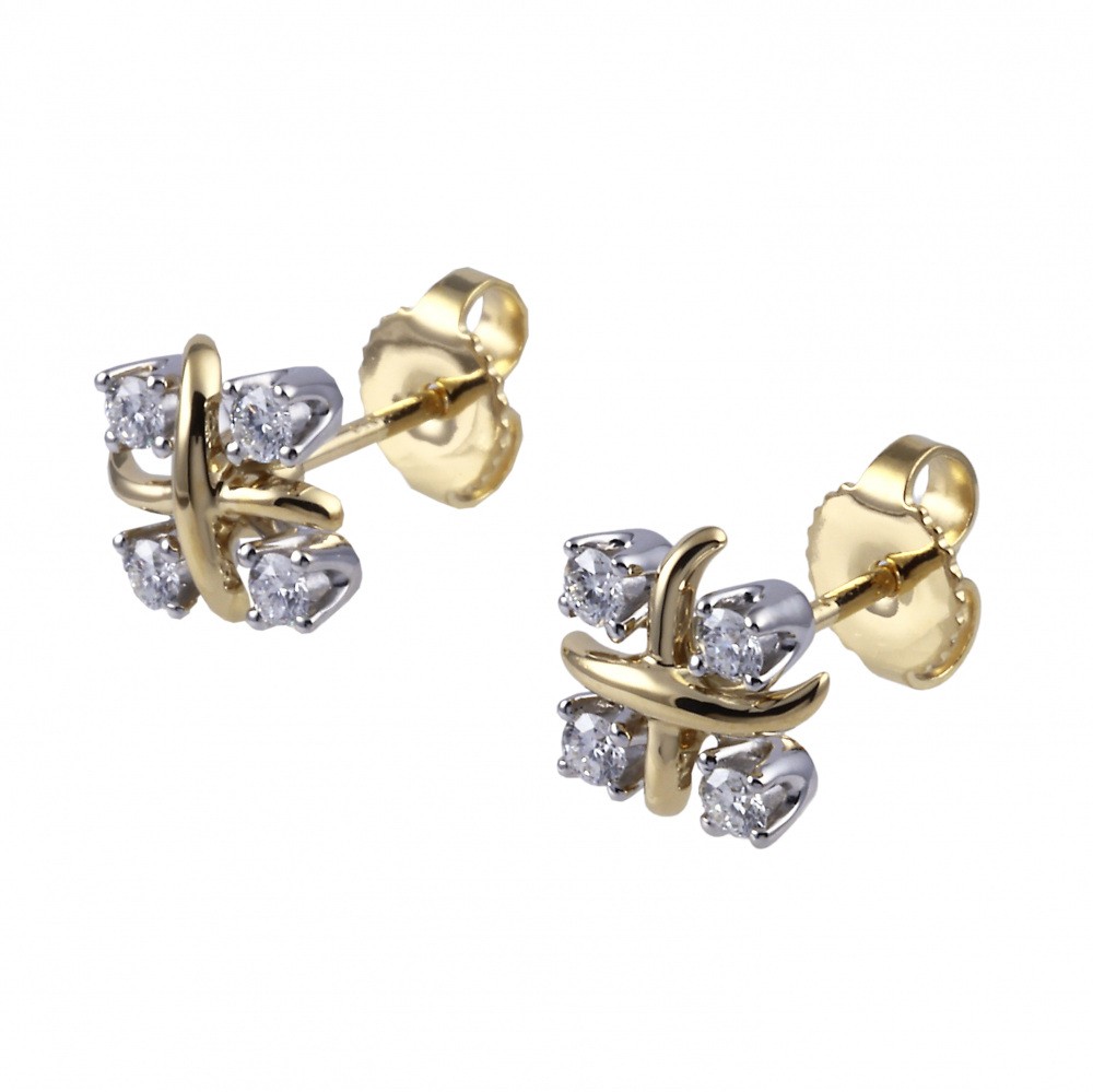 Tiffany & Co. Schlumberger Rin Earrings Platinum & 18K Yellow Gold Diamond