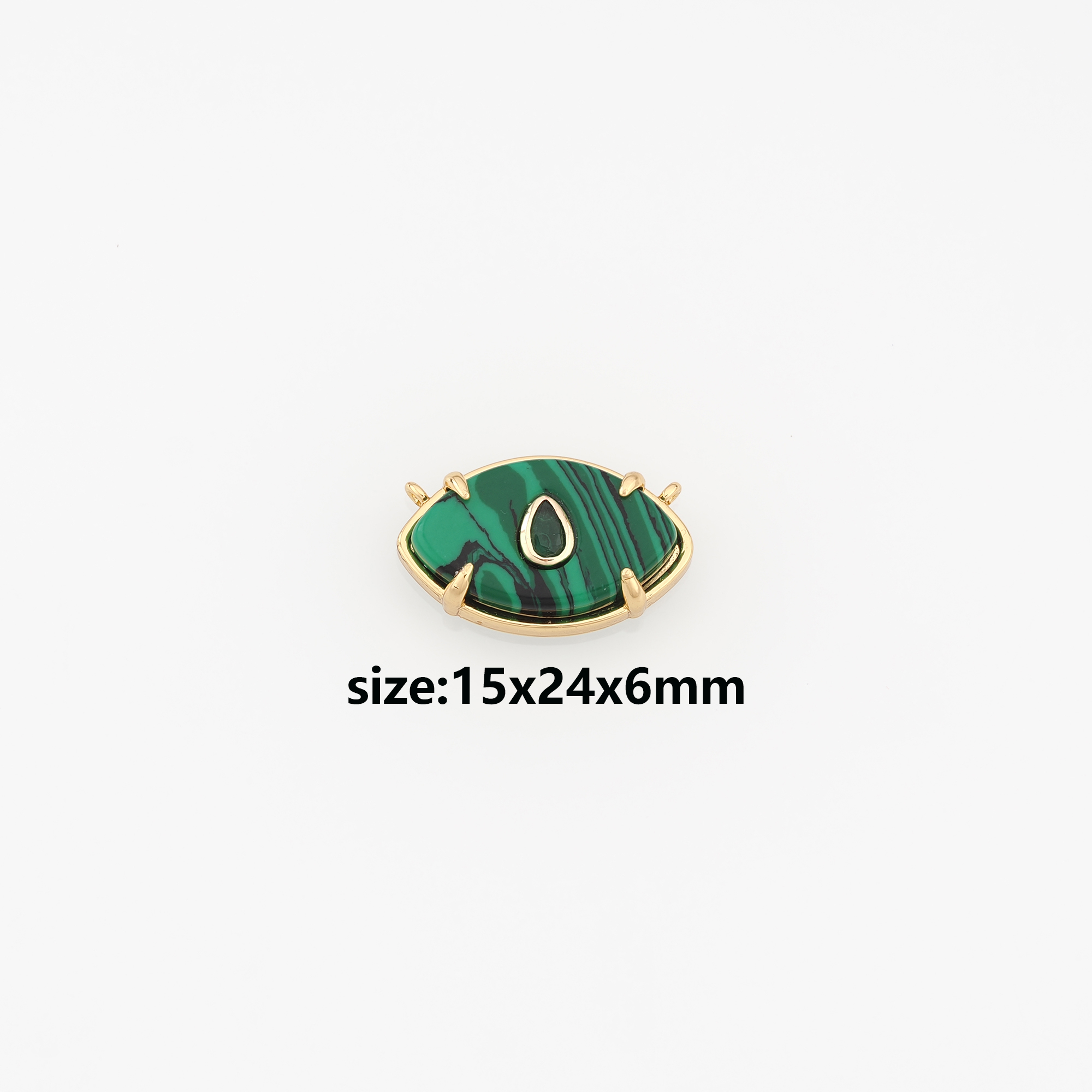 18K Gold Filled Evil Eye Pendant,Natural Stone Earrings Necklace for DIY Jewelry Making Supply