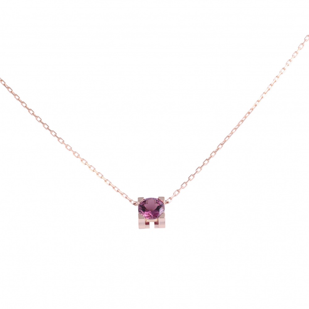 Cartier C Do Necklace 18K Rose Gold Pink Tourmaline