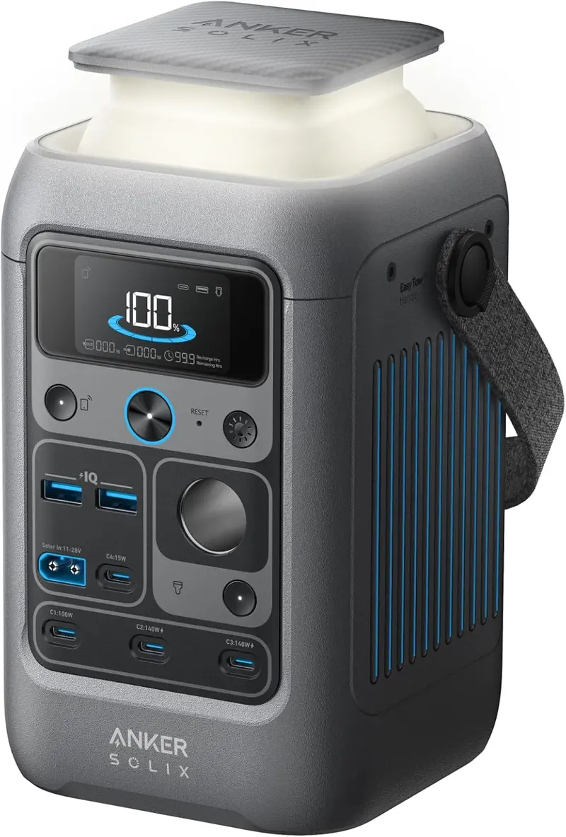 SOLIX C300 Portable Power Bank — 288Wh LiFePO4 Station, 300W Solar Generator, 90,000mAh DC Output (No Wall Charger Included)