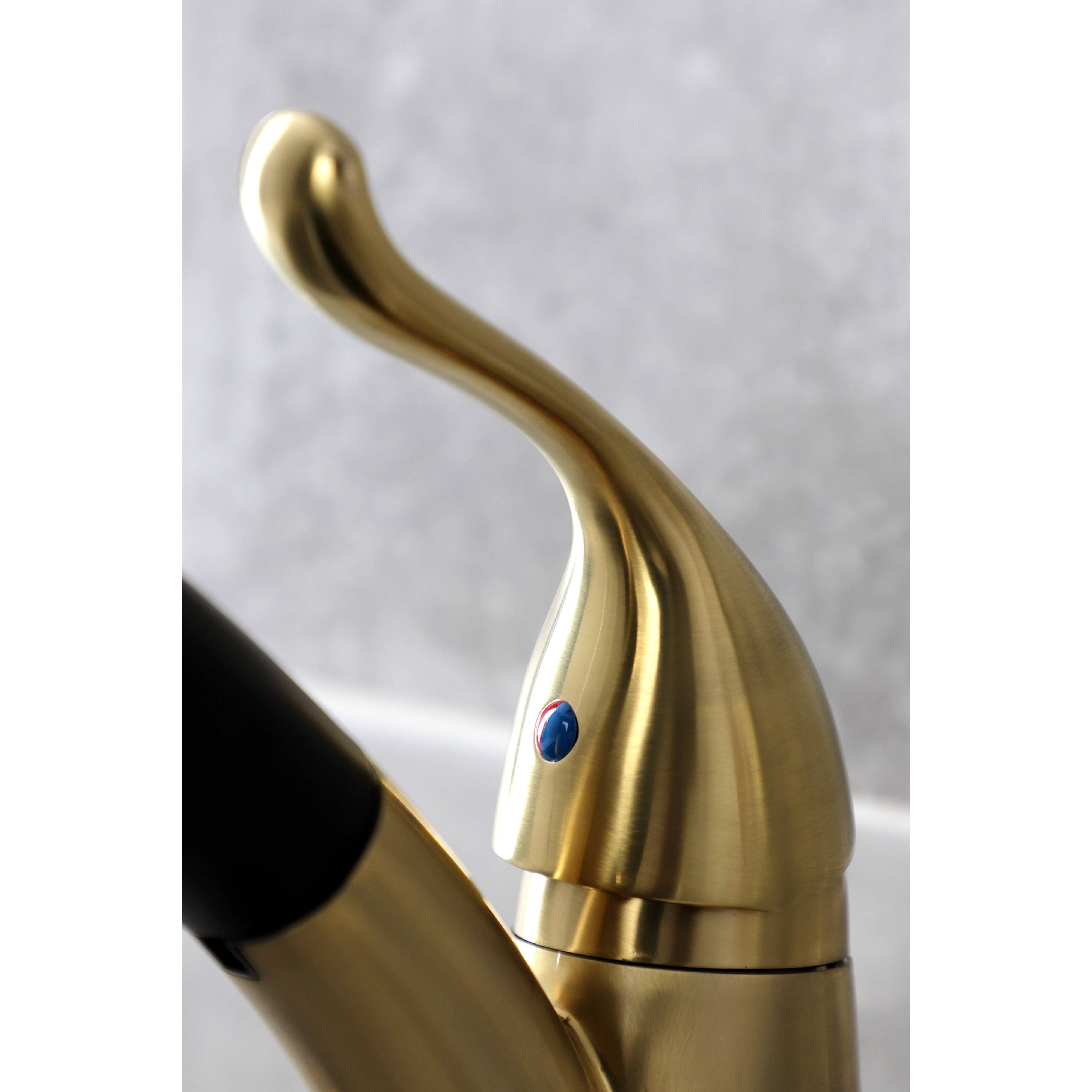 Kingston Brass KB5700YL Yosemite Single-Handle Pull-Out Kitchen Faucet Matte Black