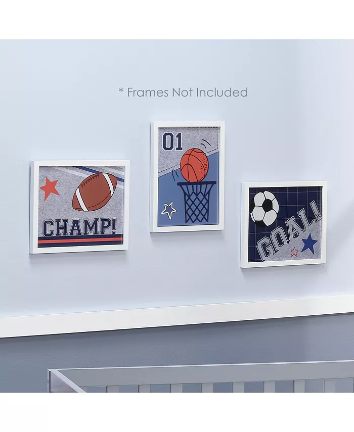 Lambs and Ivy Baby Sports 3 Piece Unframed Nursery Child Wall Art 11