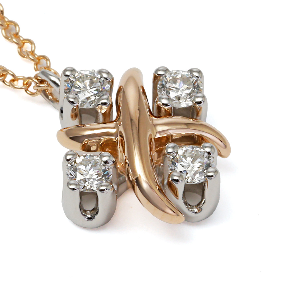 Tiffany & Co. Schlumberger Rin Necklace Platinum & 18K Rose Gold Diamond 60022686