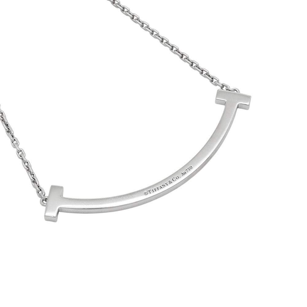 Tiffany & Co. Tiffany T Smile Necklace 18K White Gold Diamond 67513304