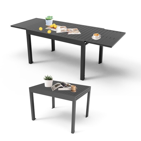 Aluminum Patio Extendable Dining Table,Adjustable Patio Dining Table