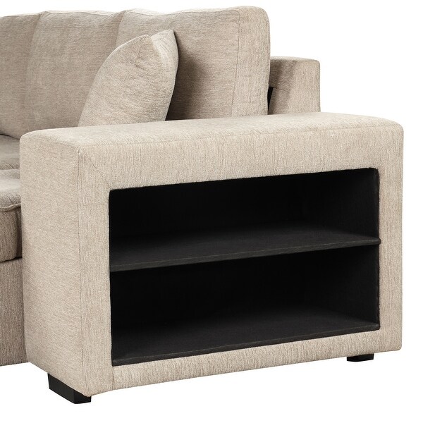 Modern LShape 3 Seat Reversible Sectional Sofa
