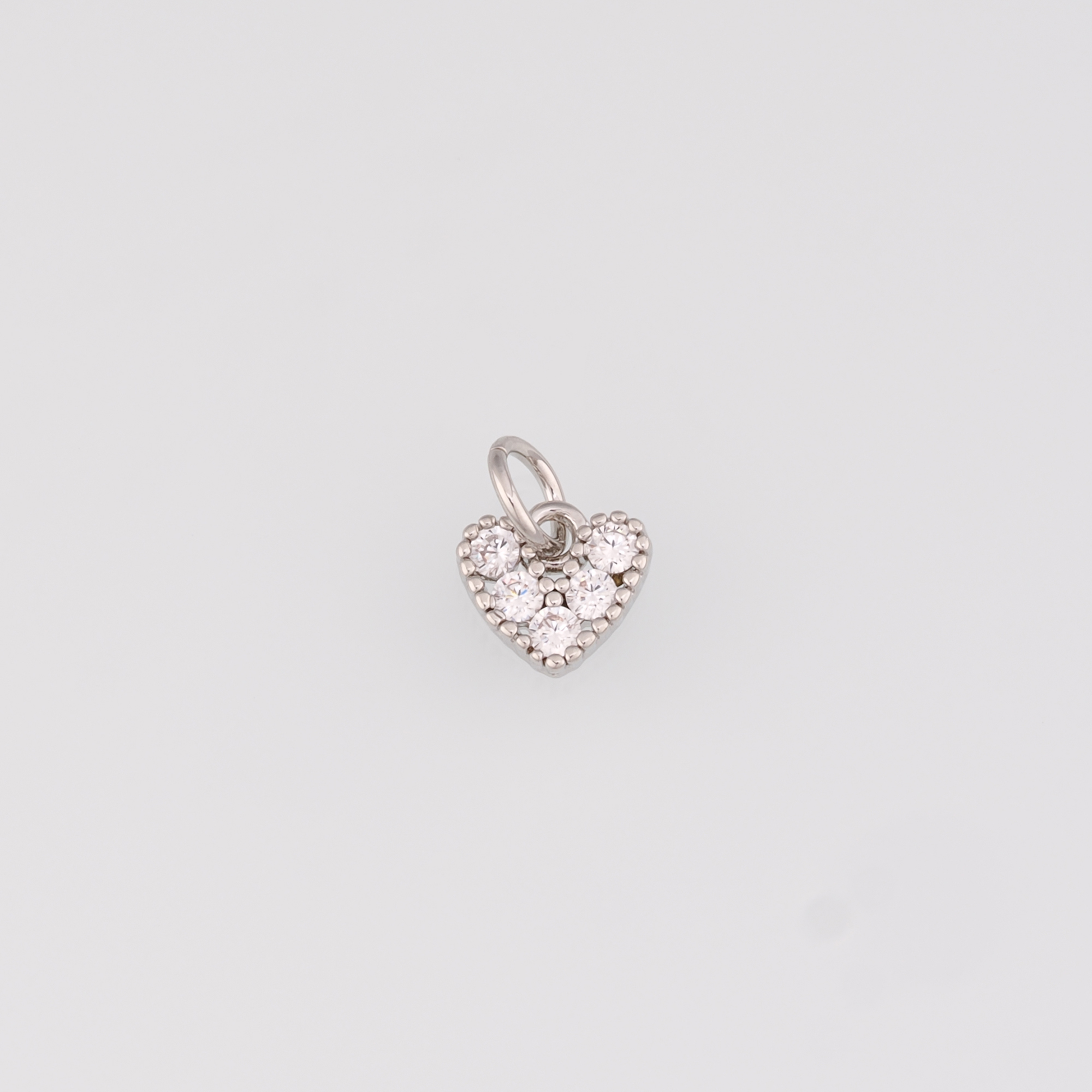 18K Gold Filled Heart Pendant,CZ Micro Pave Heart Charm Earrings Necklace for DIY Jewelry Making Supply