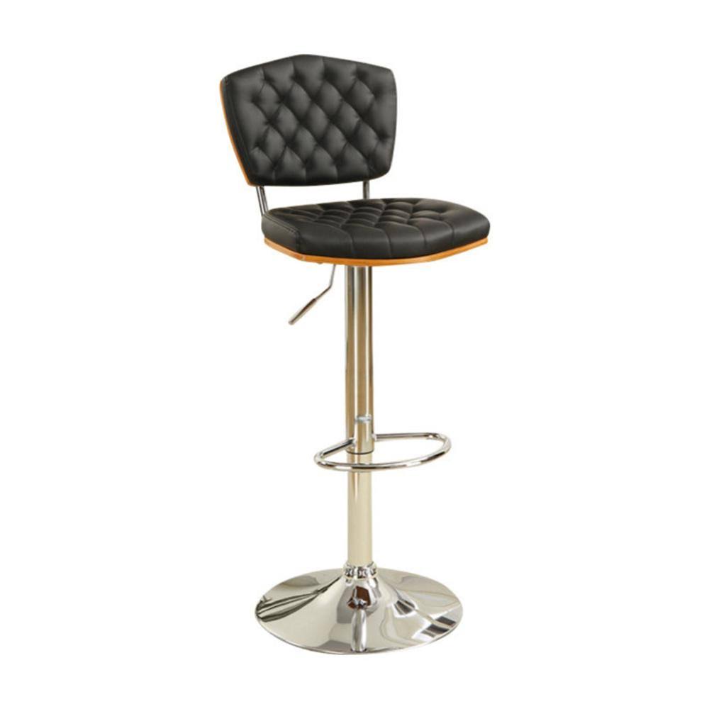 Benzara - Barstool with Tufted Seat and Back Black Set of 2