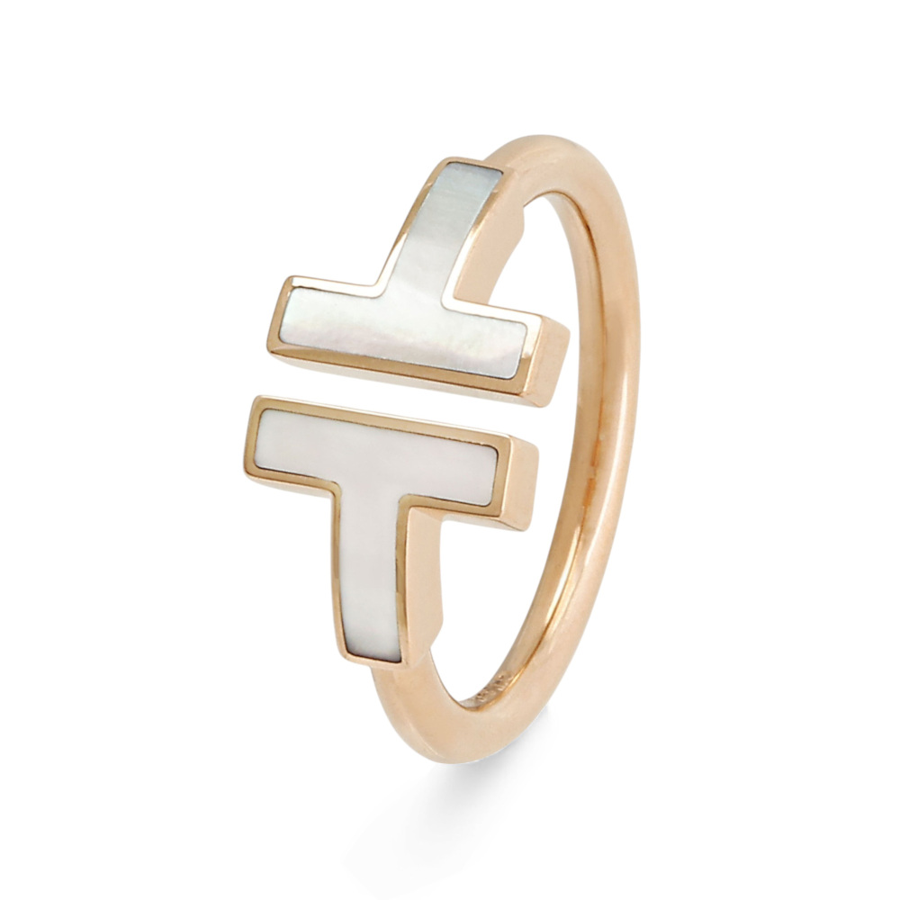 Tiffany & Co. Tiffany T Wire Ring 18K Rose Gold Mother of Pearl 64027158