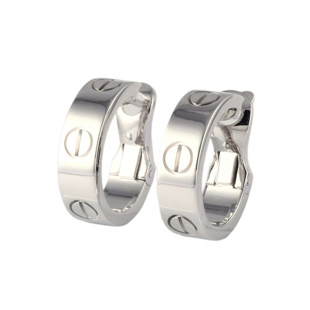 Cartier Love Earrings 18K White Gold