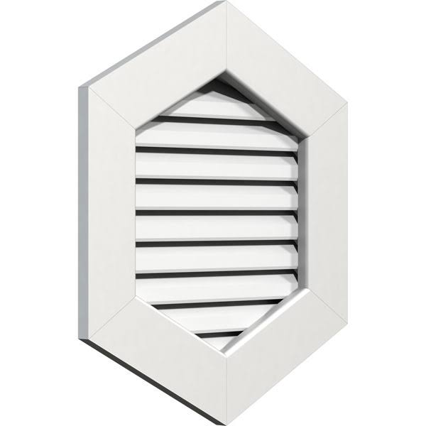 Ekena Millwork GVPVP16X3001FUN-06 16x22W x 30x22H Vertical Peaked Gable Vent (21x22W x 35x22H Frame Size) 6/12 Pitch: Functional