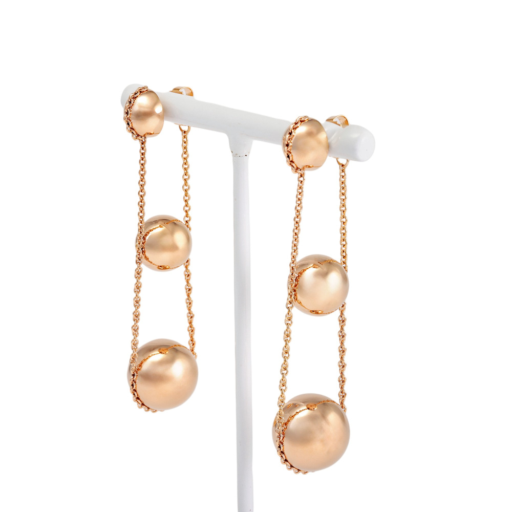 Tiffany & Co. Hardware Triple Drop Earrings 18K Rose Gold 63008990