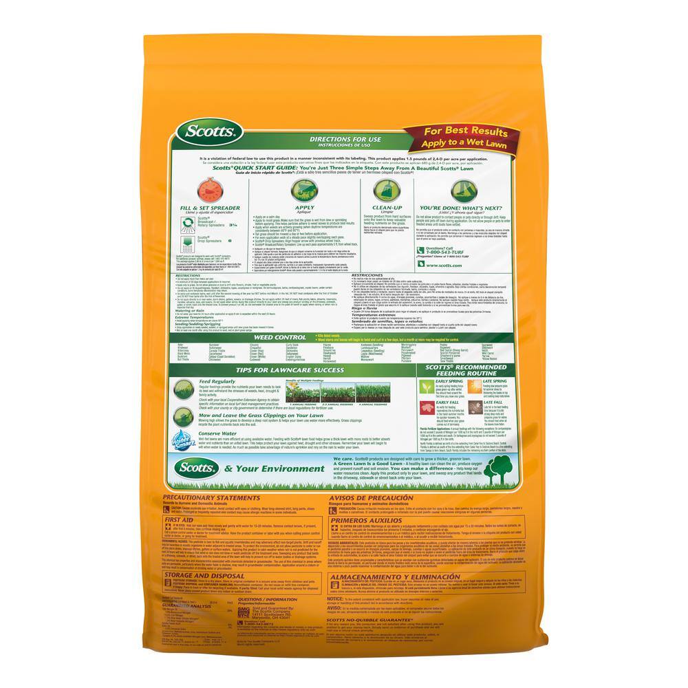Scotts Turf Builder 14.29 lbs. 5000 sq. ft. WinterGuard Weed Killer Plus Fall Fertilizer 50250