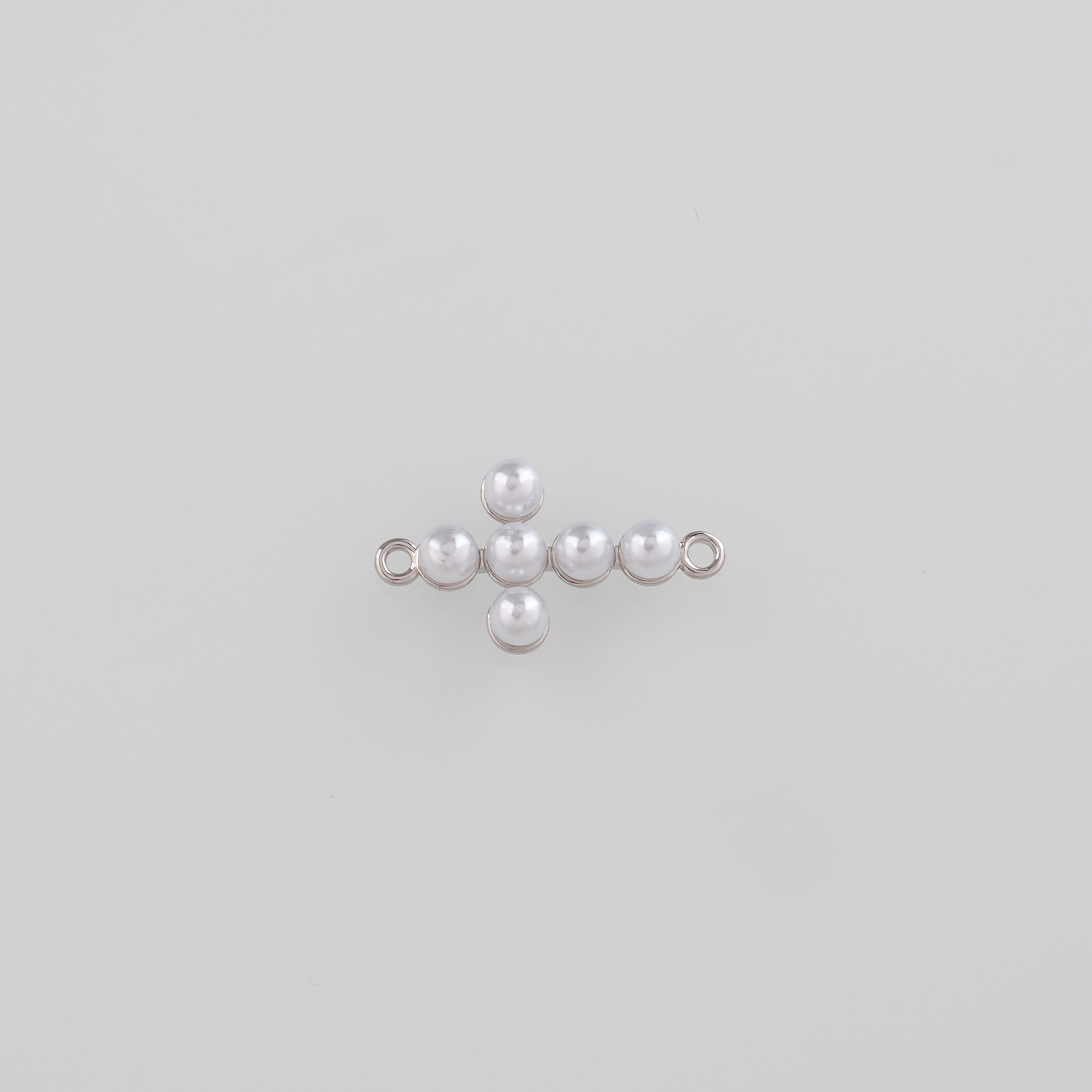 18K Gold Filled Cross Connector,Dainty Pearl Religious Charm Necklace Bracelet for DIY Jewelry Making Supply