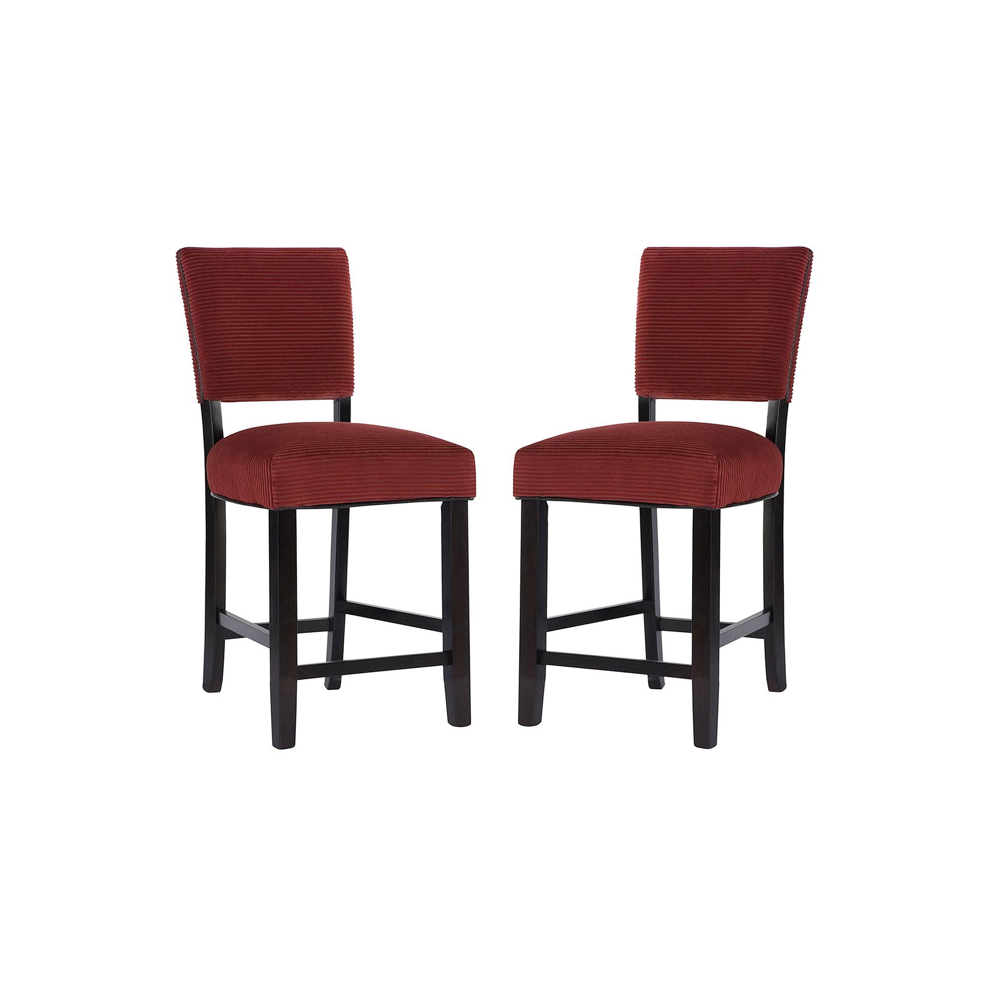 Powell Set of 2 Raya Counter Stools - Red Pepper