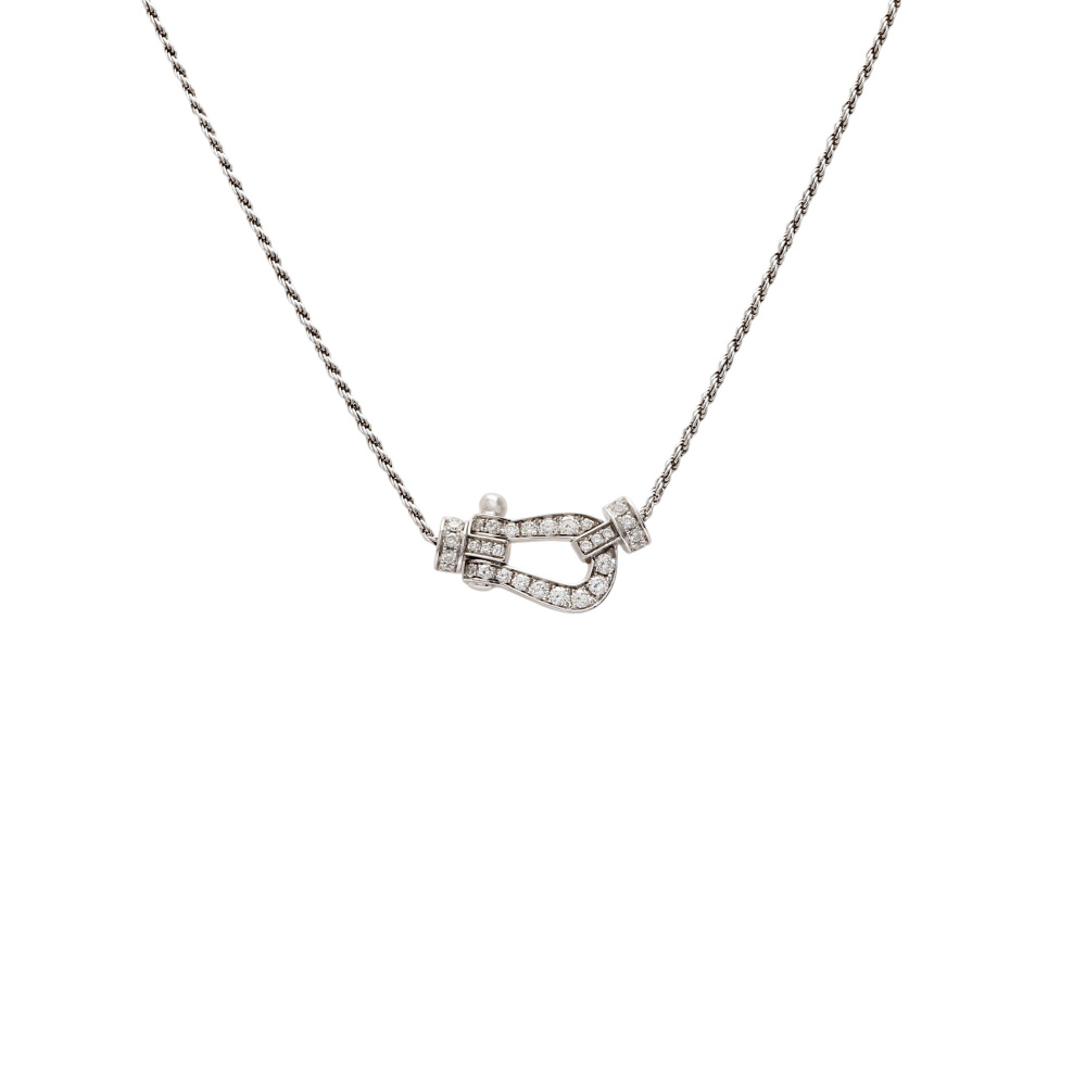 FRED Force 10 Mm Necklace 18K White Gold Diamond 7B0184