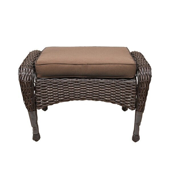 6piece Resin Wicker Patio Furniture Conversation Set with High Back