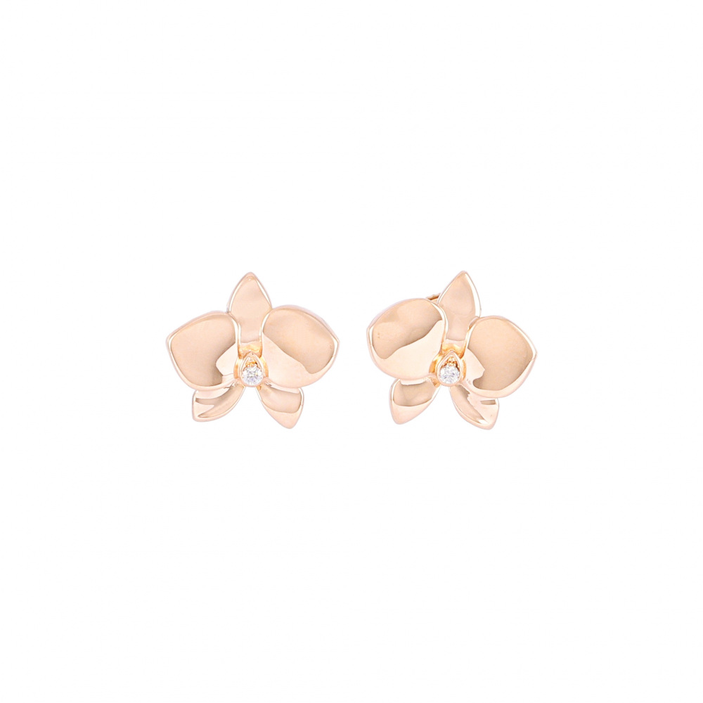 Cartier Caresdor Kidepal 2P Diamond Earrings 18K Rose Gold B8033100