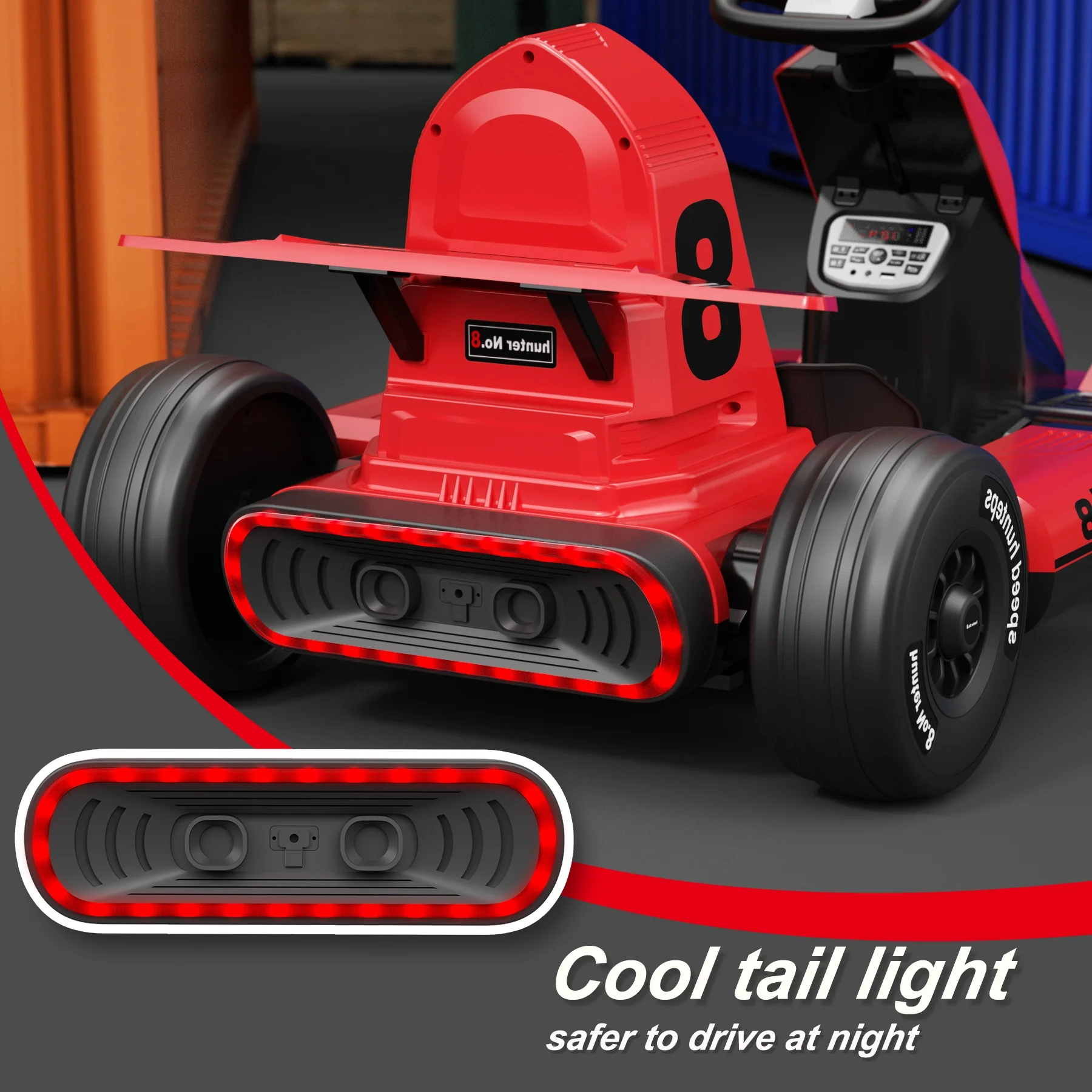 KORIMEFA Electric Vehicles, Outdoor Race Pedal Go Karting Car for Kids Adults, Remote Control Powered Ride on Toys 12V