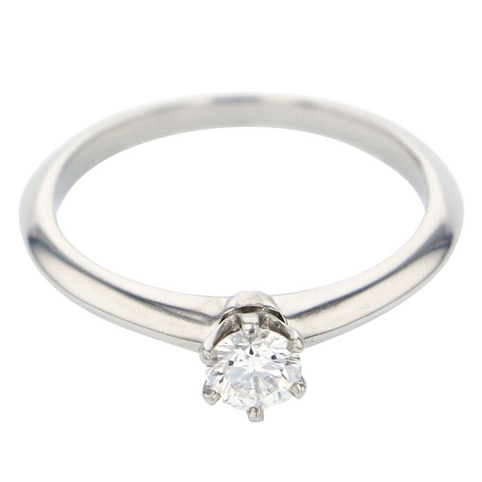 Tiffany & Co. Solitaire 6 Nail Ring Platinum Diamond
