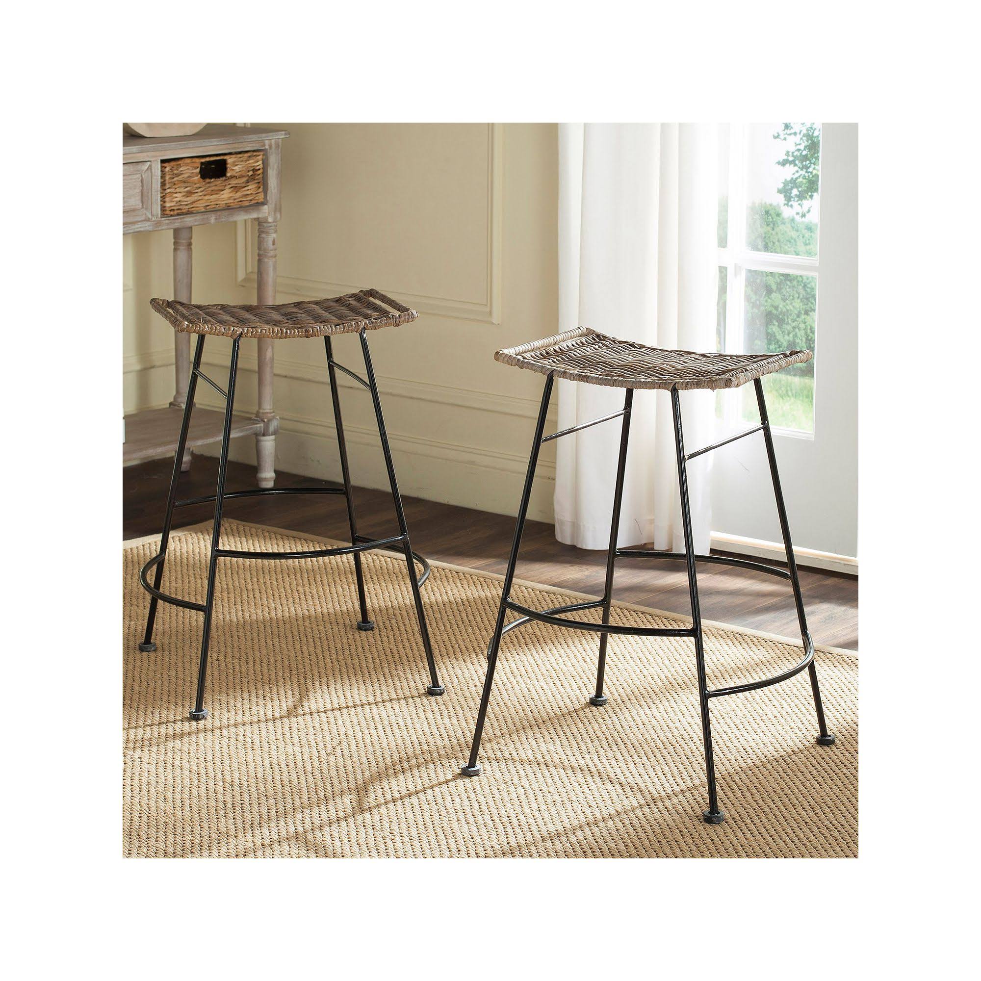 Safavieh Atara Rattan Seat Counter Stool (Set of 2)