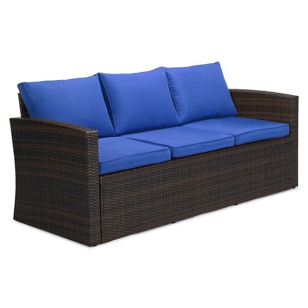 5piece Wicker Patio Conversation Furniture Set