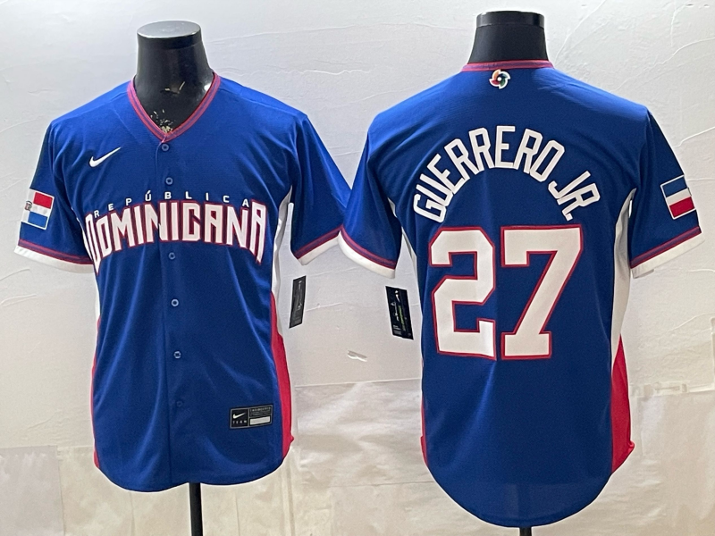 Men's Dominican Republic Baseball Vladimir Guerrero Jr. #27 Royal 2026 World Baseball Classic Stadium Jersey