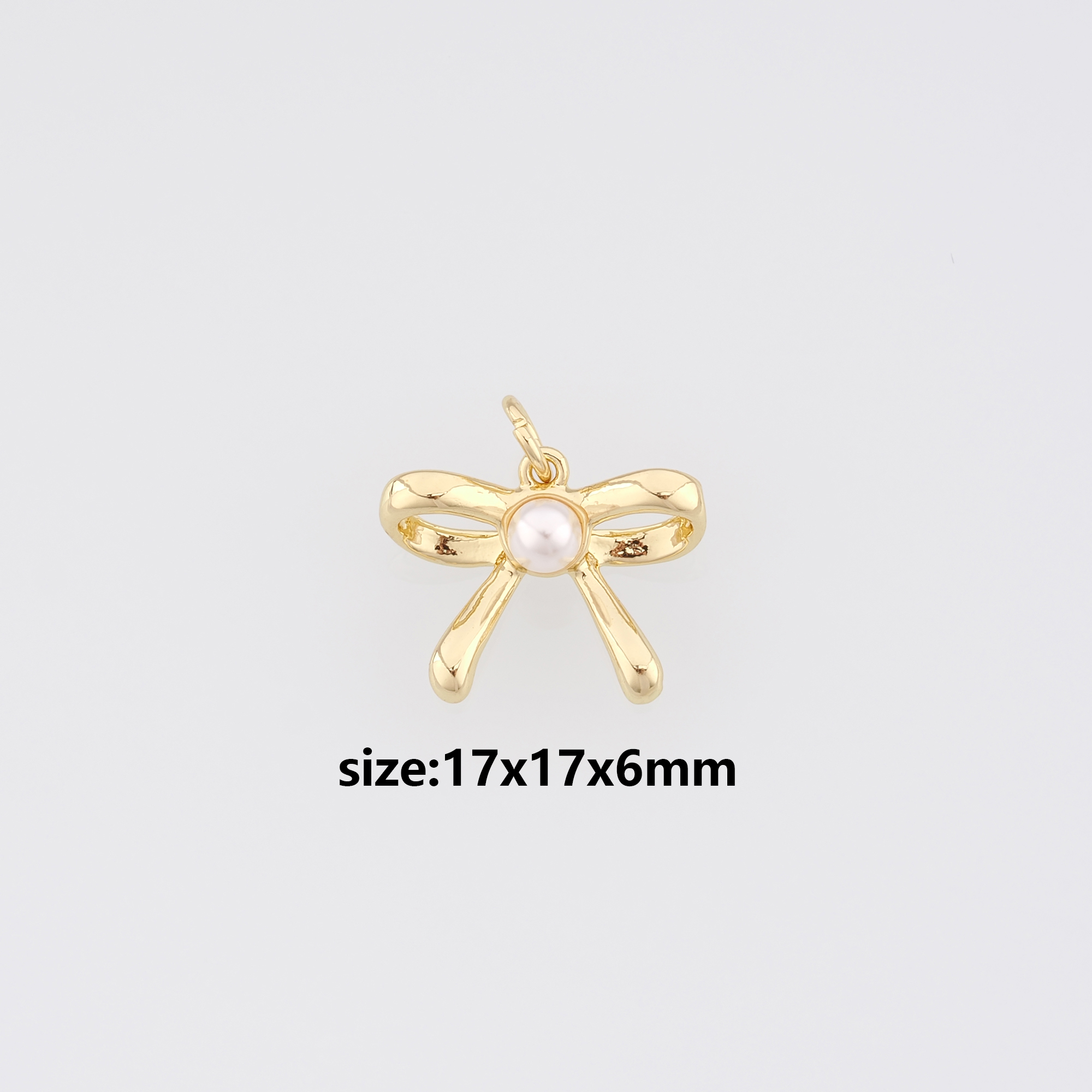 18K Gold Filled Bow Tie Pendant,Bow Charm Earrings Necklace for DIY Jewelry Making Supply