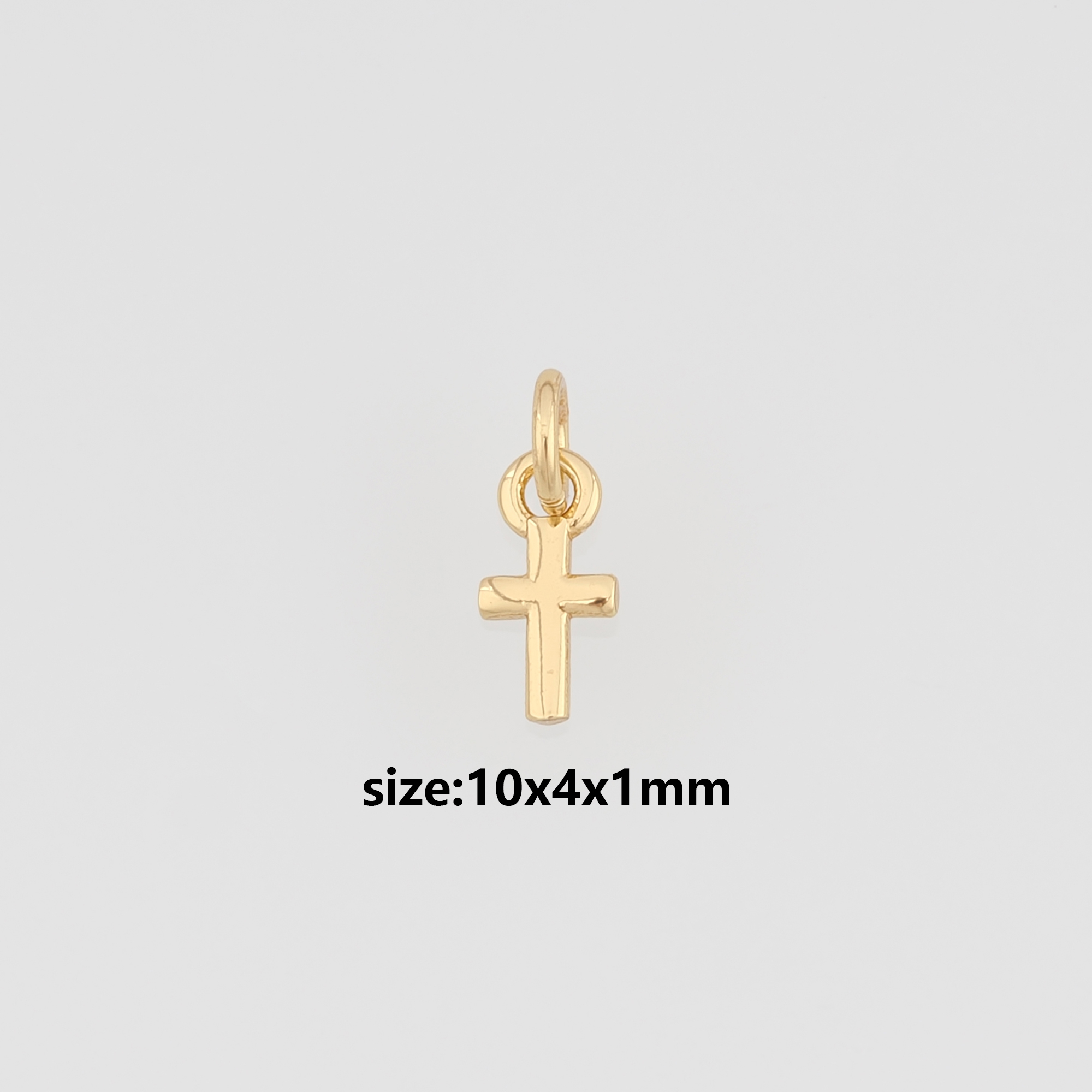 18K Gold Filled Cross Pendant,Religious Charm Earrings Necklace for DIY Jewelry Making Supply