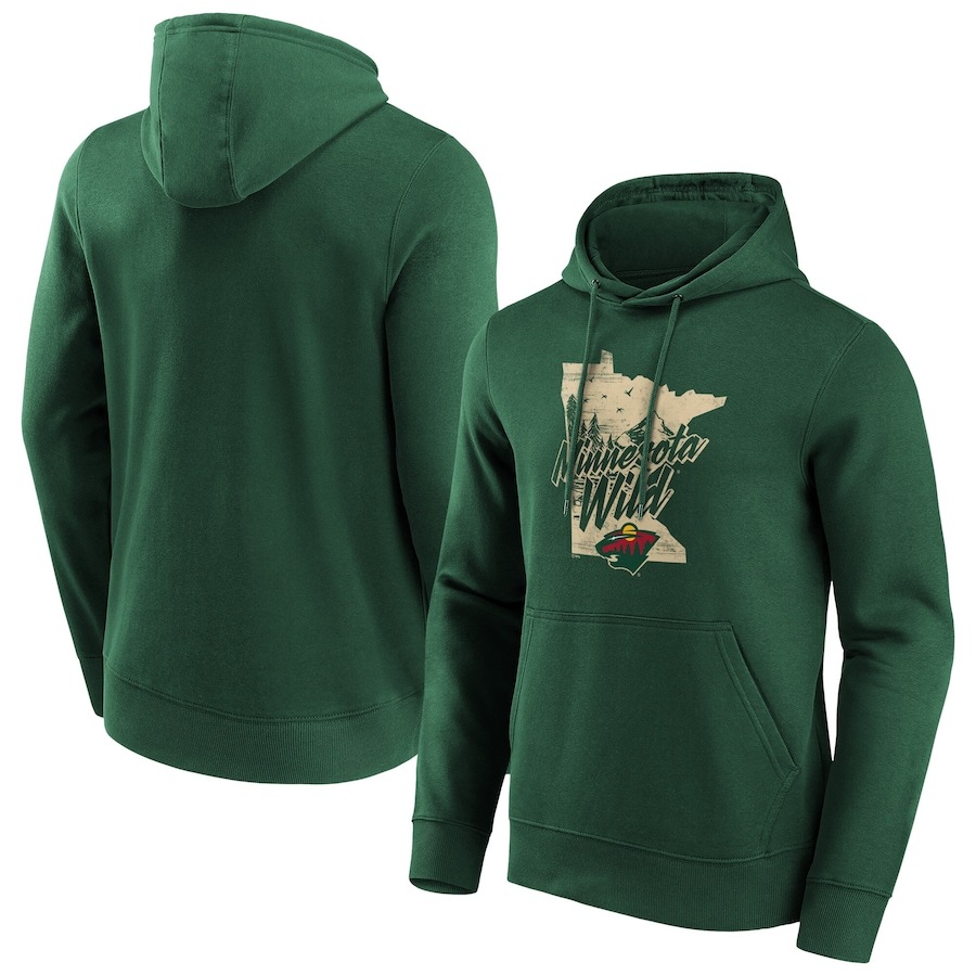 Men's Minnesota Wild Fanatics Branded Hometown Graphic Hoodie - Dark Green