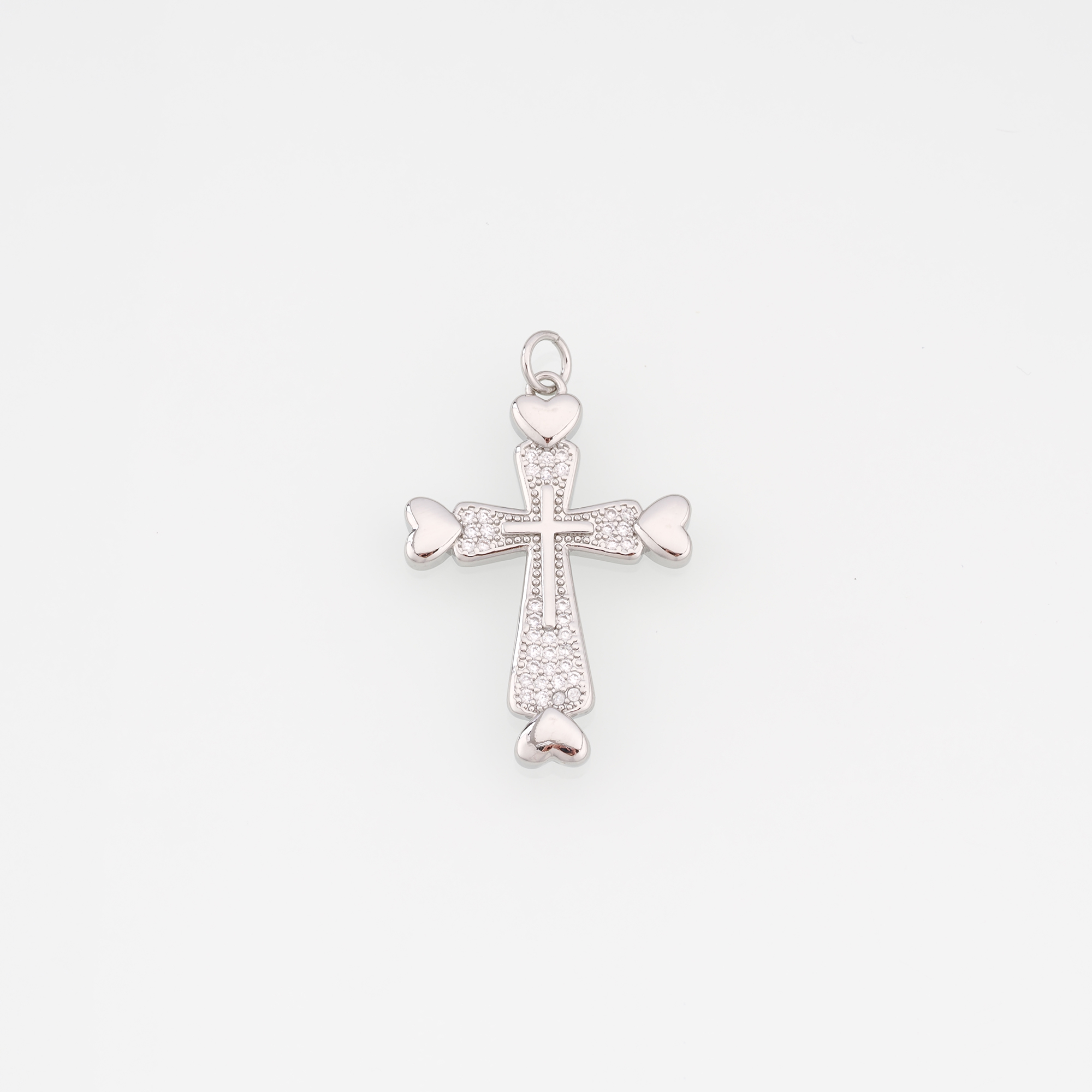 18K Gold Filled Cross Pendant,CZ Micro Pave Cross Charm Earrings Necklace for DIY Jewelry Making Supply