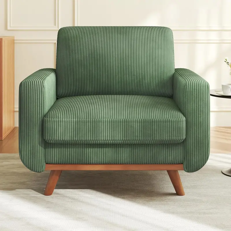 Vesgantti 68-inch Green Corduroy Loveseat – Modern Deep-Seat Sofa with Solid Wood Frame for Living Spaces