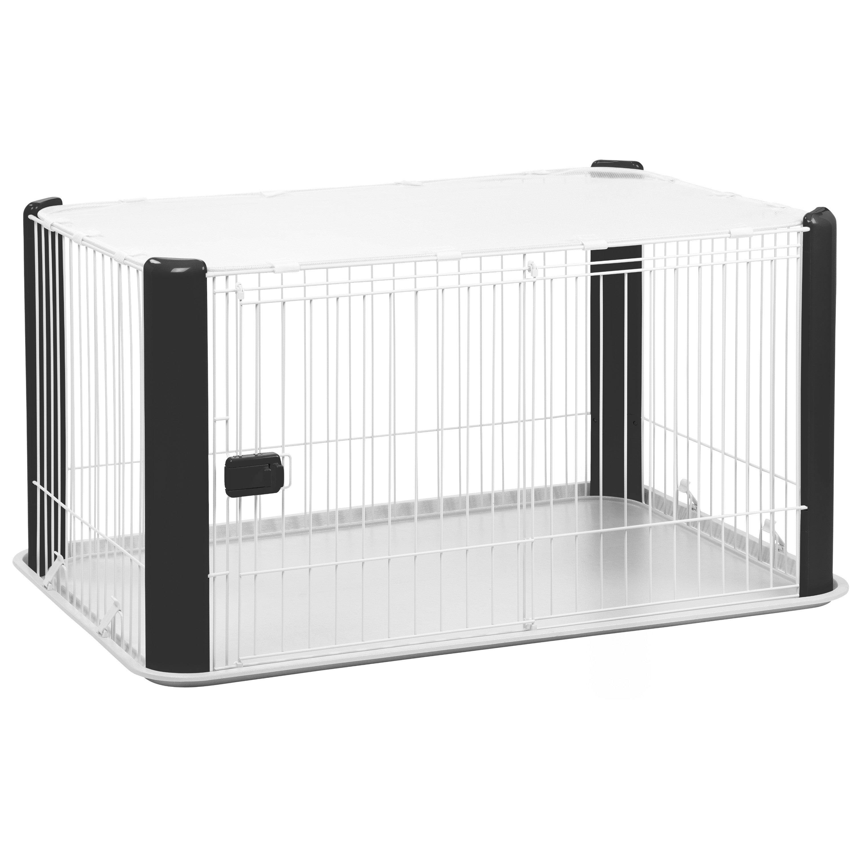 Iris Large Wire Pet Play Pen with Roof Green