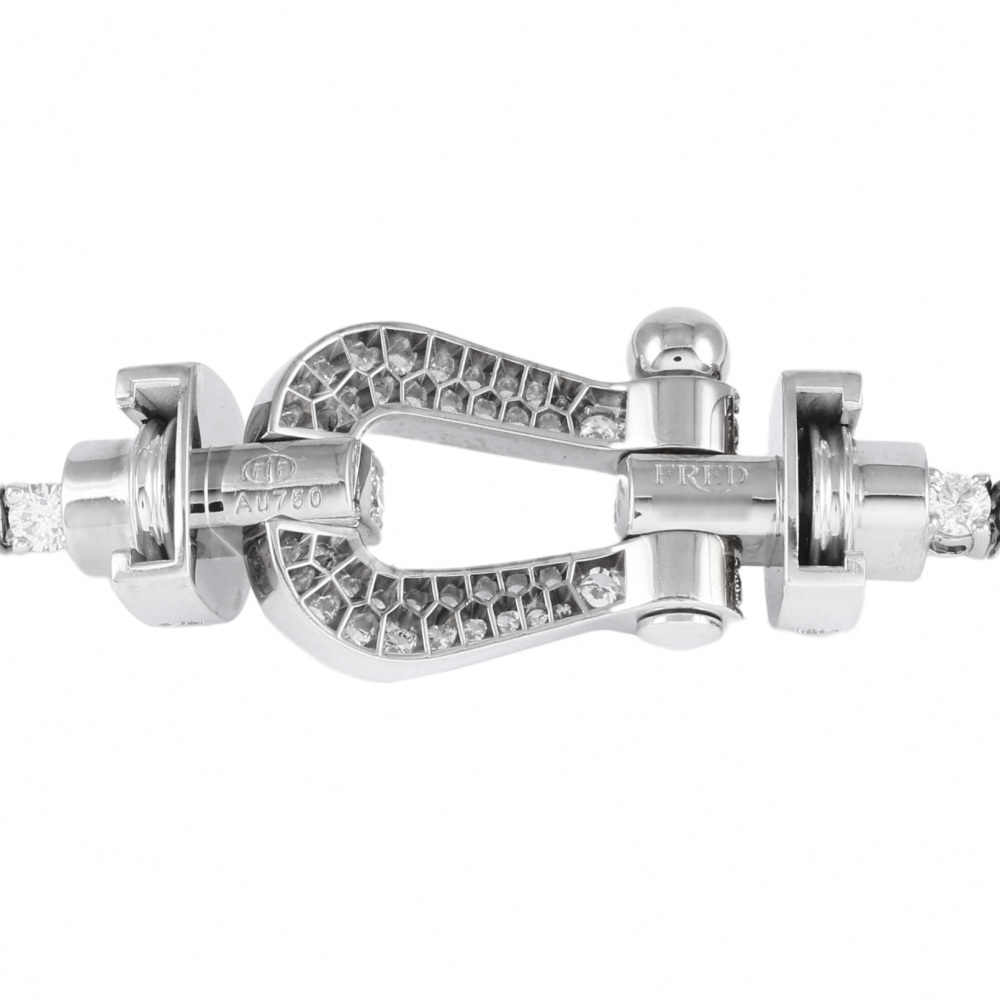 FRED Force 10 Lm Full Diamond Bracelet 18K White Gold