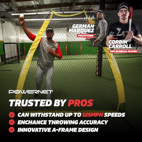 PowerNet Portable Softball & Baseball Batting Practice Pitching Screen, 7-FT I-Frame or A-Frame Pitching Net