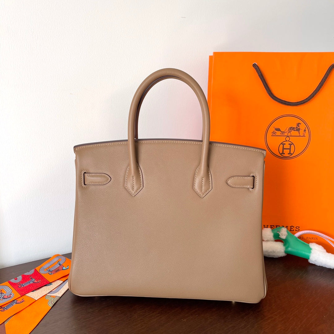 Hermes Birkin 30Cm Beige Swift Leather Gold Hardware