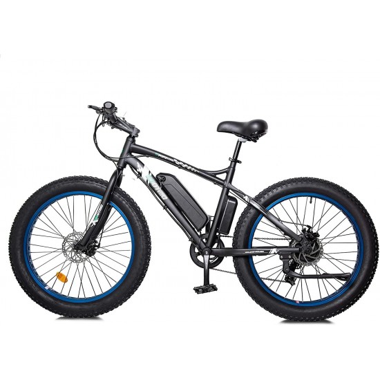 Powerfu Fat Tire Electric Bike Beach Snow Bicycle 26″ 4.0 inch Fat Tire Ebike 500W 13AH 36V Electric Mountain Bicycle with 7 Speeds Lithium Battery