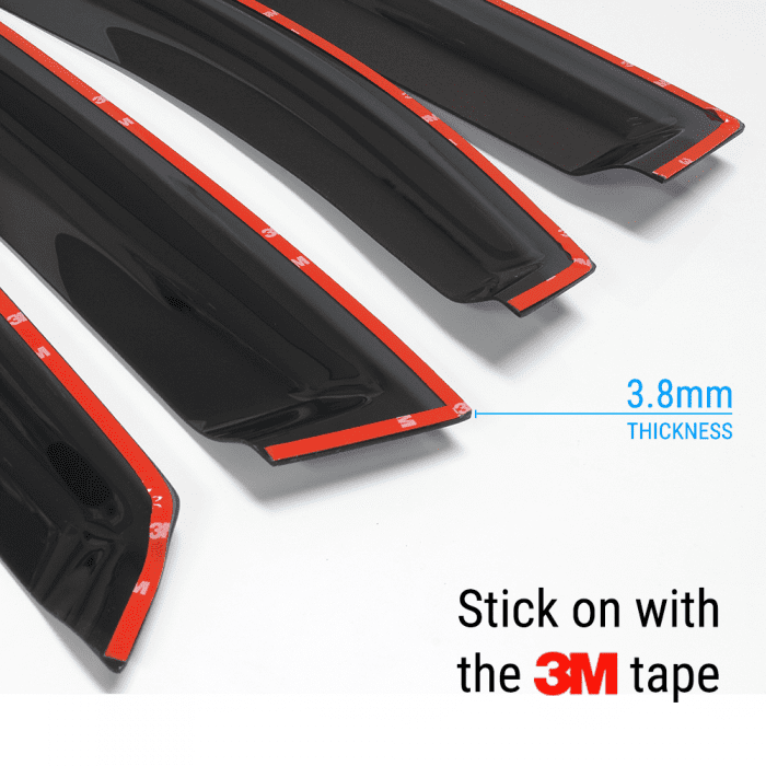 Side Window Visors Sun Deflector Rain Guard Vent Shade for Jeep Compass 2017-2020