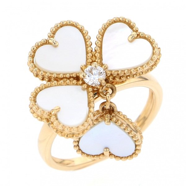 Van Cleef & Arpels Sweet Alhambra F-yage Ring 18K Yellow Gold Diamond