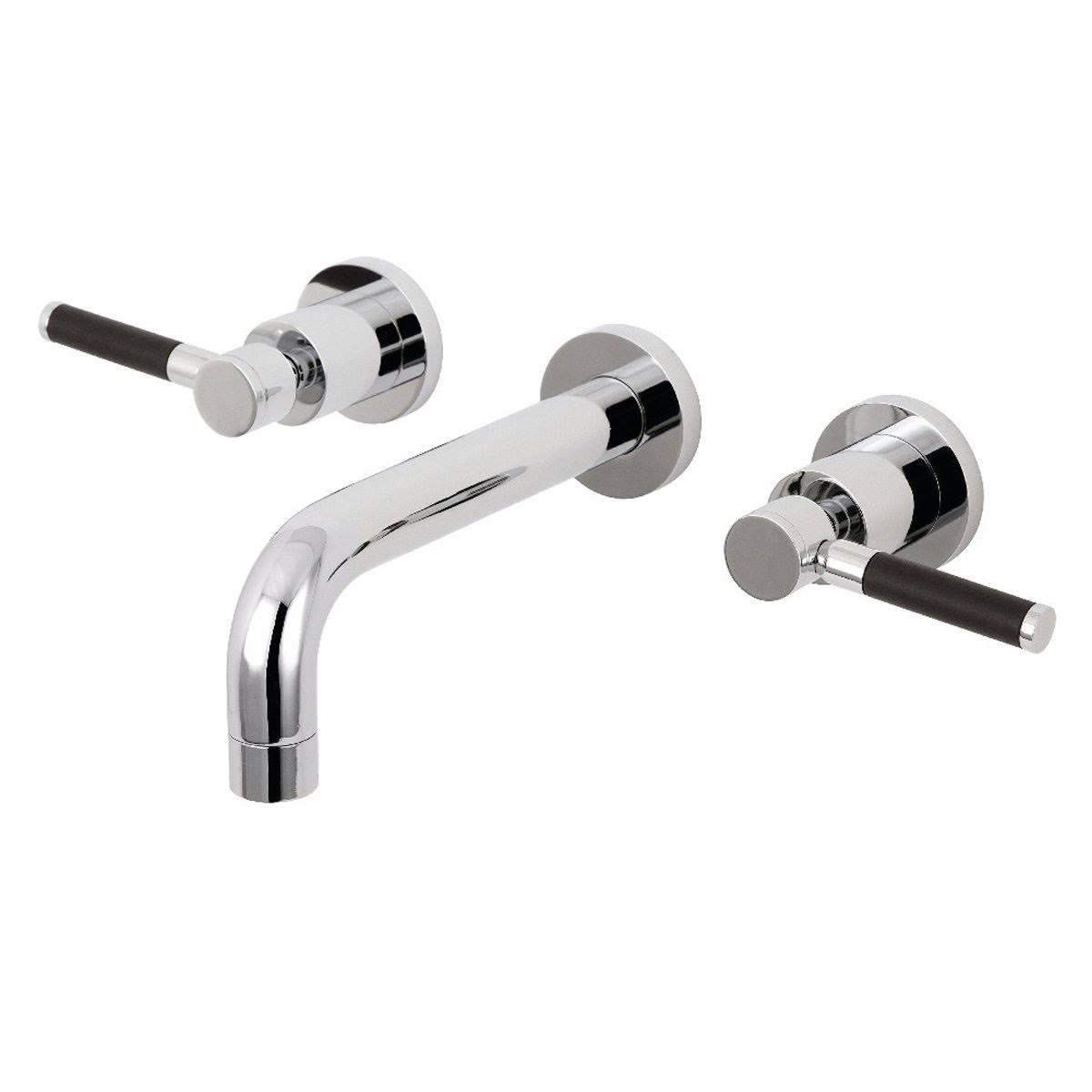 Kingston Brass KS8126DKL Kaiser 2-Handle Wall Mount Bathroom Faucet, Polished Nickel