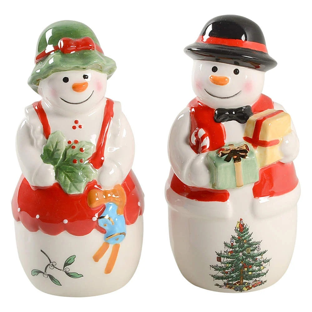 Spode Mr. and Mrs. Snowman Salt and Pepper Set