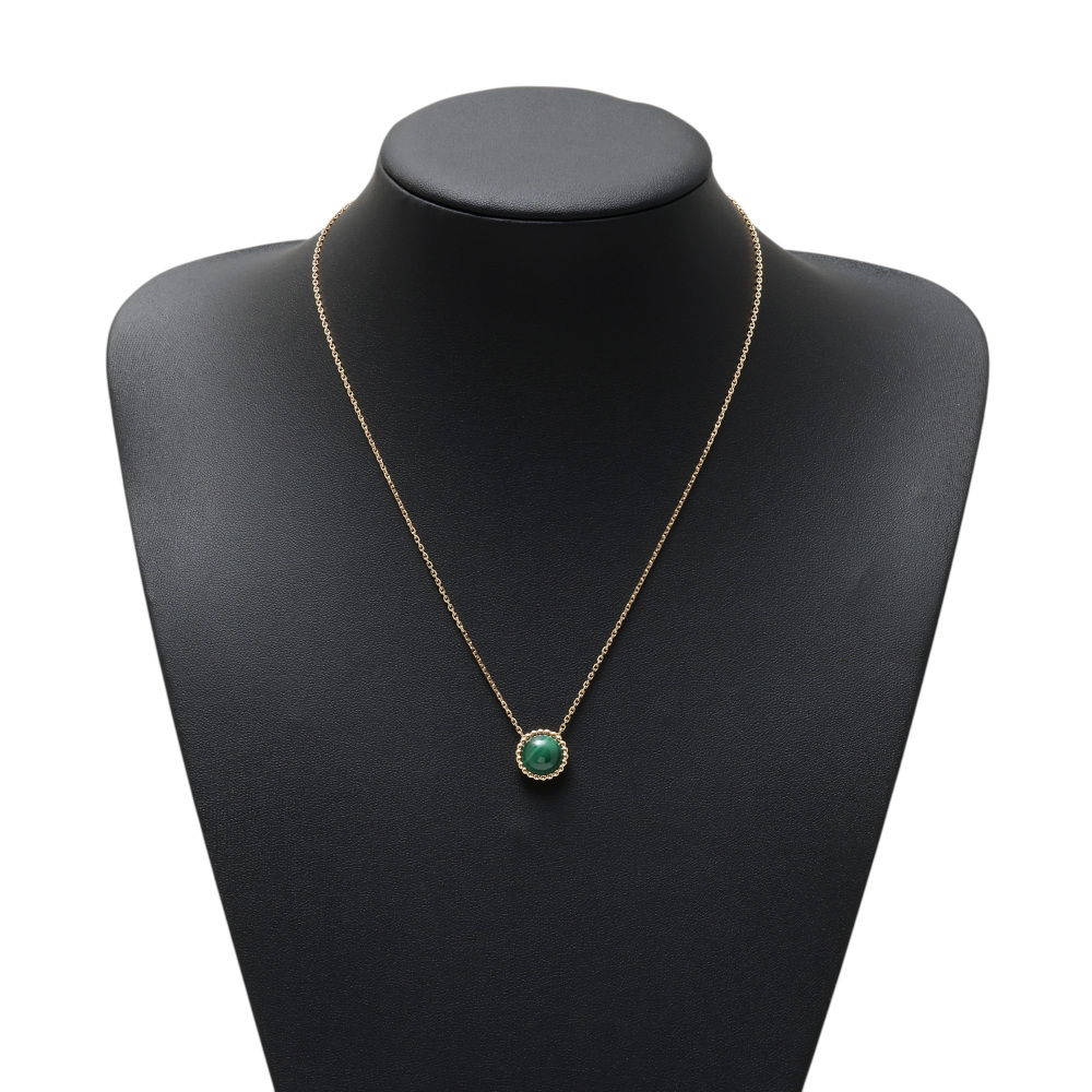 Van Cleef & Arpels Perlet Kruul Necklace 18K Yellow Gold Malachite VCARP4DM00