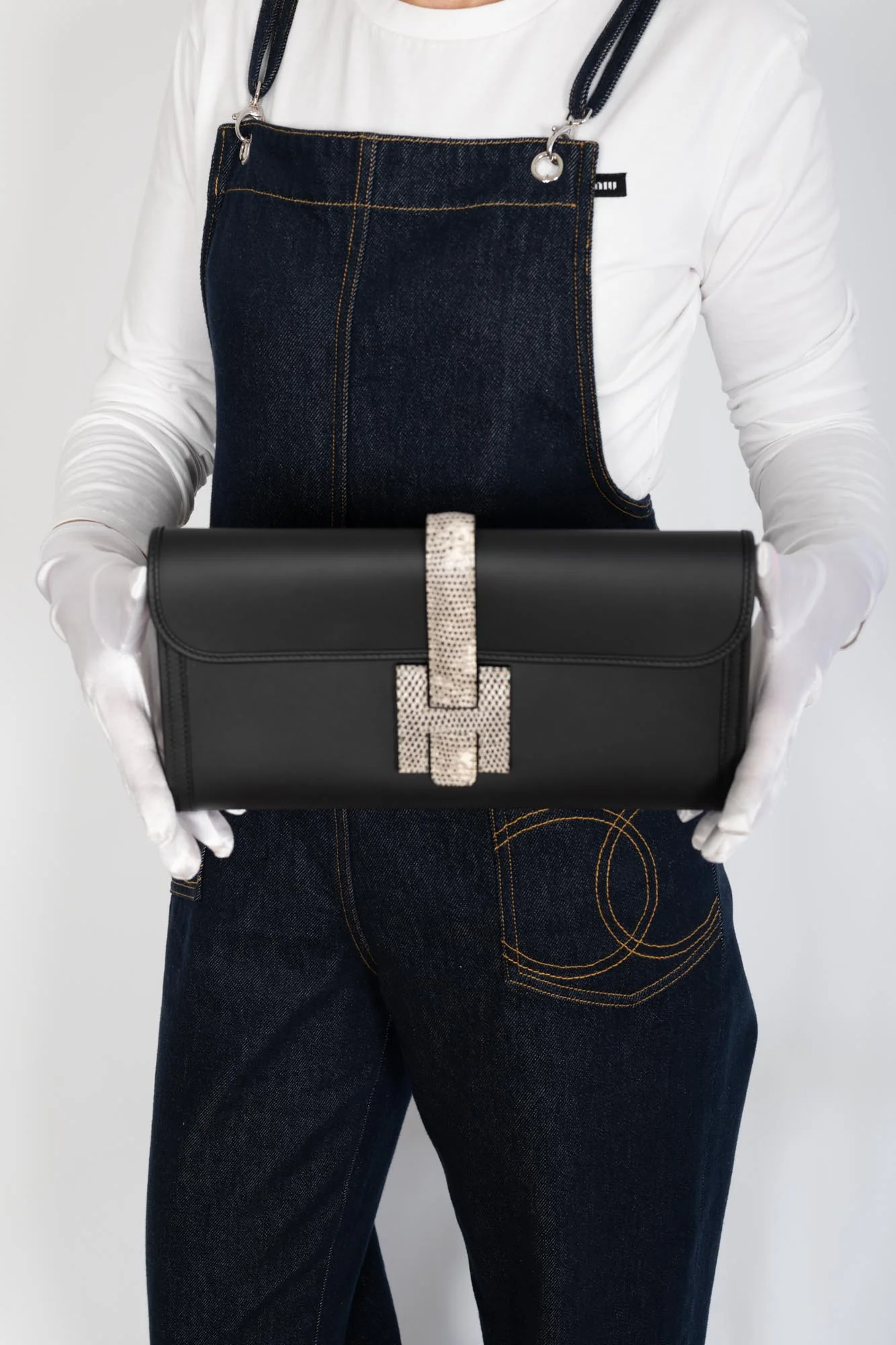 Hermès Jige Élan 29 Touch Noir Swift Ombré Lizard