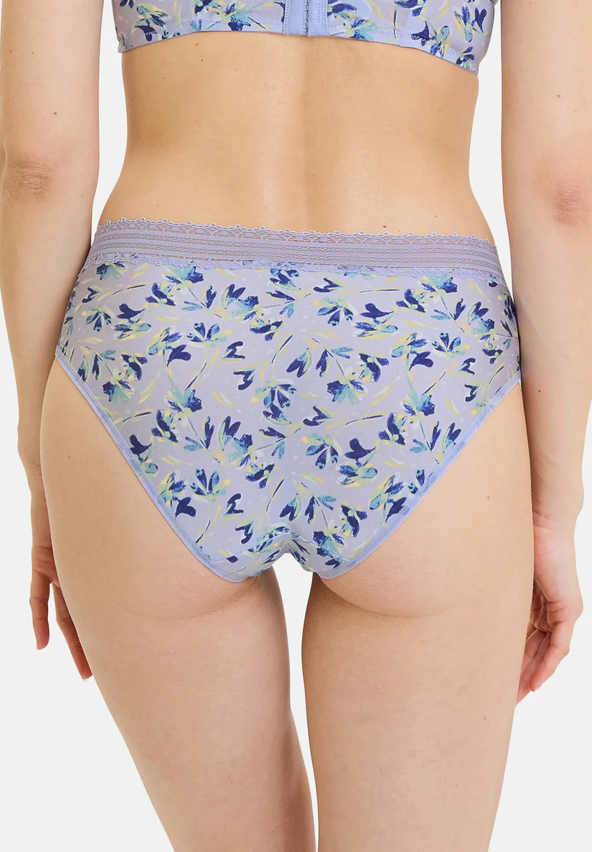 Slip Agathe Fantaisie Fleurs Mauves