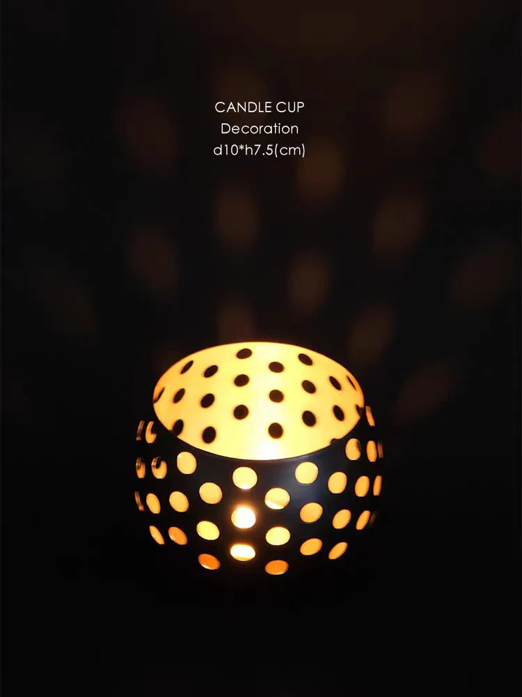 DC140 - Real! Brass! Handmade aromatherapy atmosphere candle cup grass room Yayoi artistic candlelight ornament